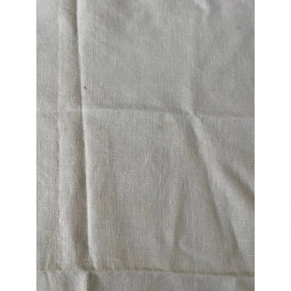 Vintage Hand Embroidered Linen Towel Floral Cross Stitch Swag Cream 26x16
